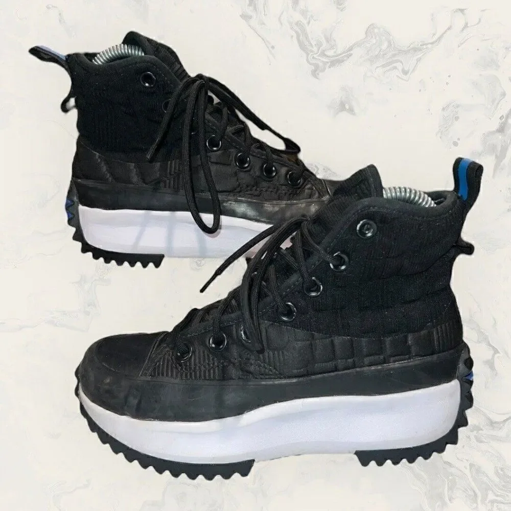 Converse Run Star Hike High Black Blue Hi Top Platform Shoe Women’s Size 4.5
